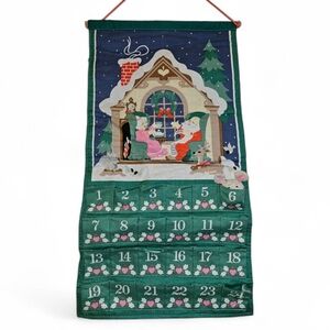 Vtg 1987 Avon Countdown to Christmas Hanging Advent Calendar with Mouse